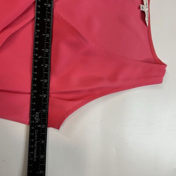 Trina Turk Top Womens 10 Pink Sleeveless Knot Beachy Resort Flowy Blouse - Picture 8 of 8